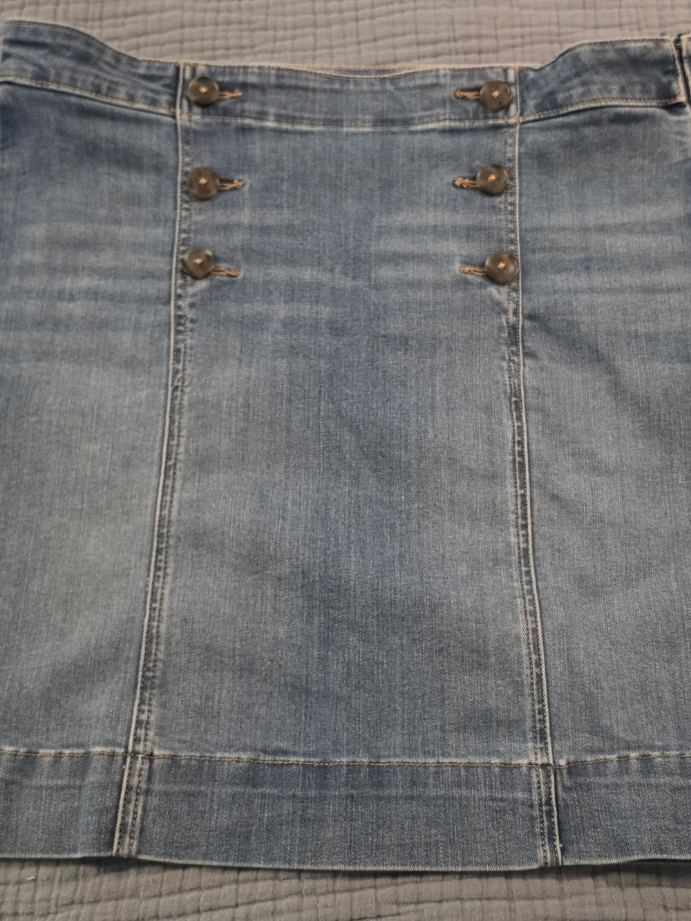 St. John's Bay Blue Denim Skirt with Contrast Stitching